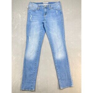 Rock Republic Womens Size 8 Mid Rise Embossed Skinny Berlin Jeans Light Wash